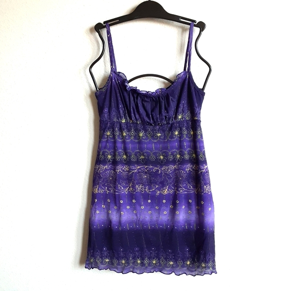 Vintage Dresses & Skirts - Vintage babydoll Y2K Purple Mini Dress Small